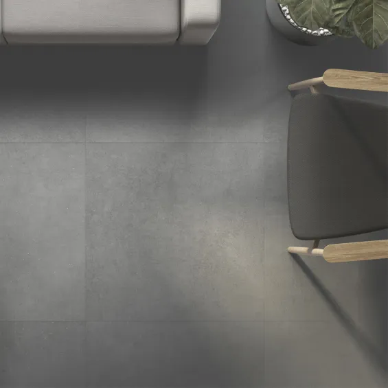  Carrelage sol effet béton Gravi Graphite 120x120 cm - Réflex Boutique