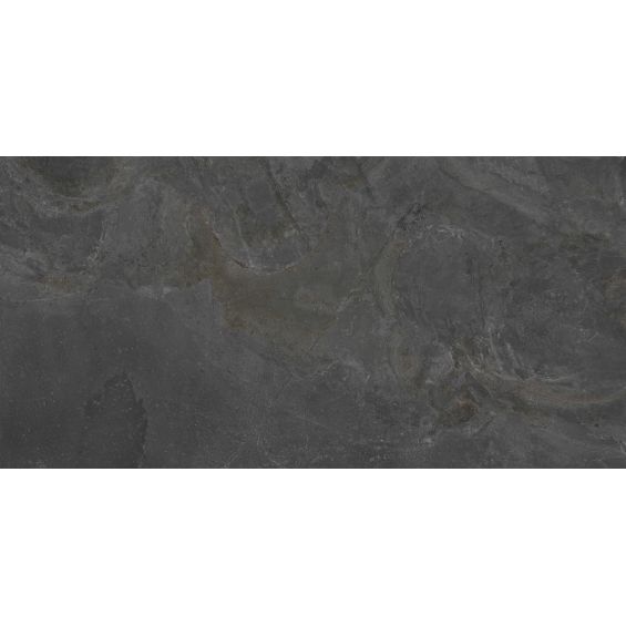 Carrelage sol effet pierre naturelle Courchevel anthracite 60x120 cm