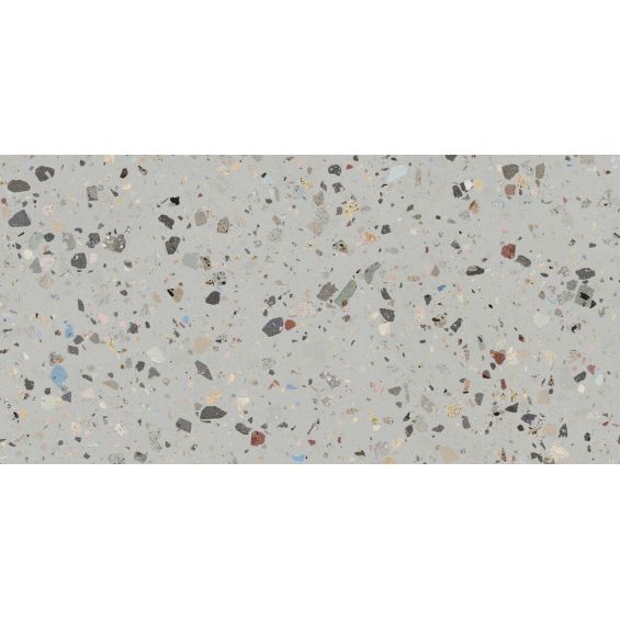 Carrelage sol et mur effet Terrazzo poli Gemme gris 60x120 cm