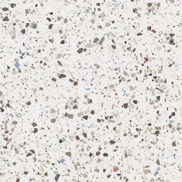 Carrelage sol et mur effet Terrazzo poli Gemme blanc 120x120 cm