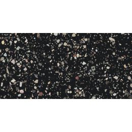 Carrelage sol et mur effet Terrazzo poli Gemme noir 60x120 cm