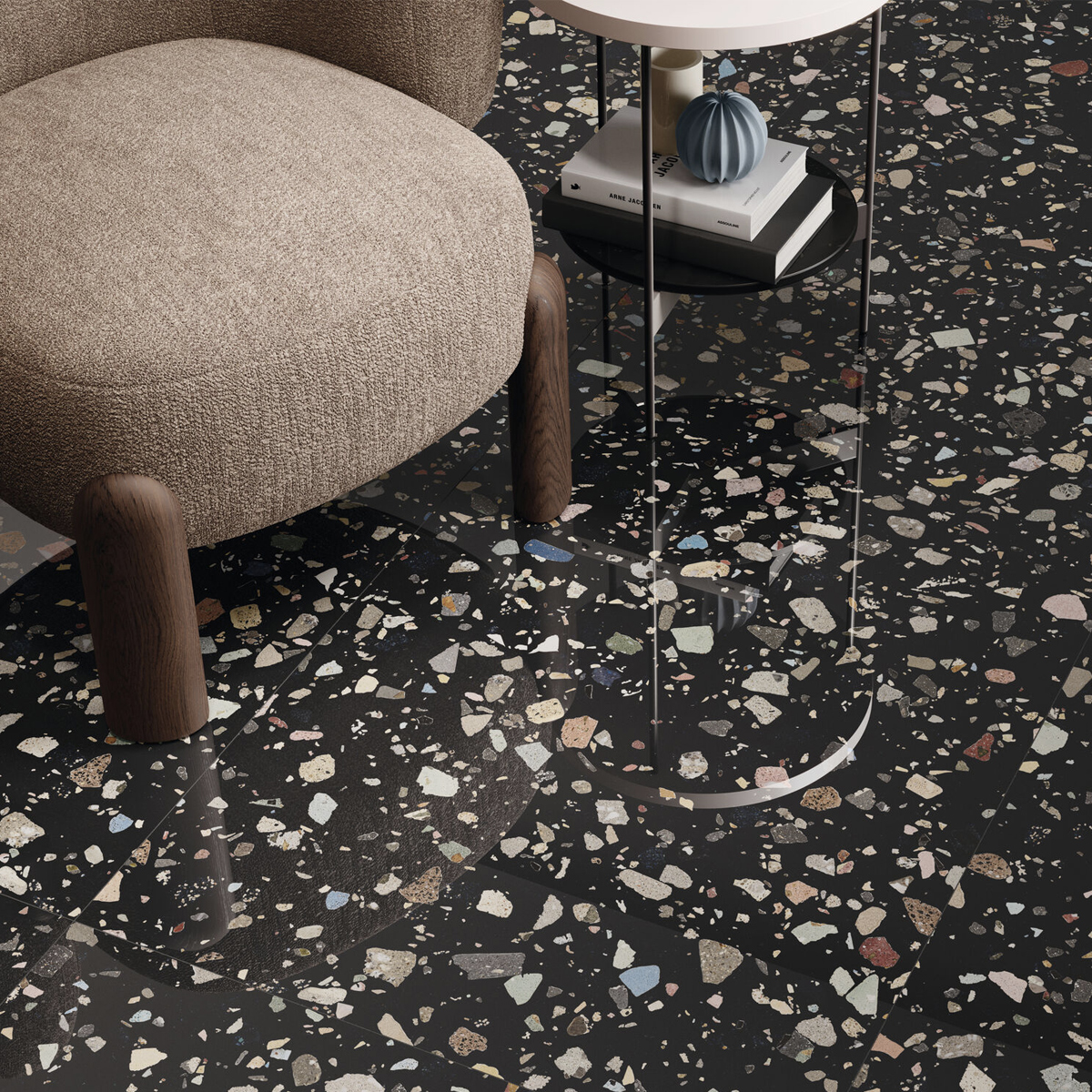 Carrelage Vinyle Adhésif Effet Terrazzo - Autocollant Sol Novecrafto 30x30 Cm Neuf