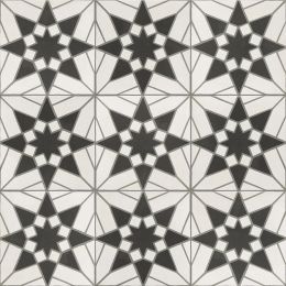 Carrelage sol effet carreaux de ciment Mélancolie Séville blanc 20x20 cm