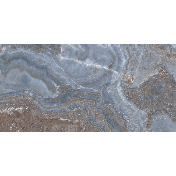 Carrelage sol et mur effet Marbre poli Bijoux bleu 60x120 cm