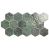 Carrelage Hexagonal sol et mur effet Zellige Hand vert 26,5x51 cm - Réflex Boutique