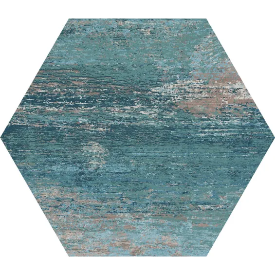  Carrelage sol hexagonal Lublin Bleu 22x25 cm - Réflex Boutique