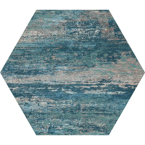  Carrelage sol hexagonal Lublin Bleu 22x25 cm - Réflex Boutique