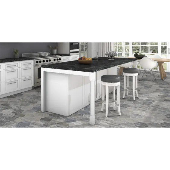  Carrelage sol hexagonal Lublin gris 22x25 cm - Réflex Boutique