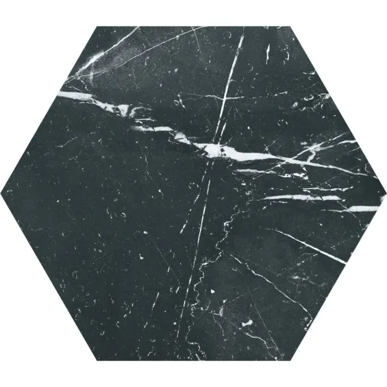  Carrelage sol hexagonal Arrecife Marquina 25x25 cm - Réflex Boutique