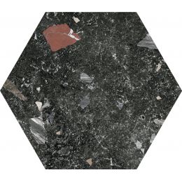 Carrelage sol hexagonal Marmo granito Noir 22*25 cm