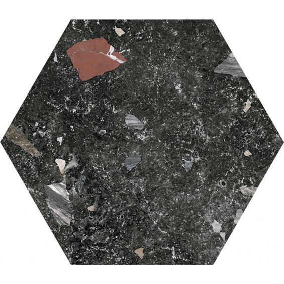 Carrelage sol hexagonal Marmo granito Noir 2225 cm