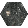  Carrelage sol hexagonal Marmo granito Noir 22x25 cm - Réflex Boutique