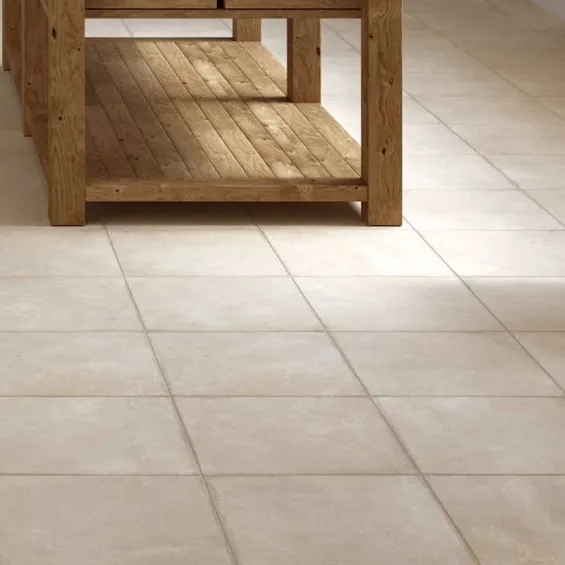 Carrelage sol extérieur traditionnel Pilotta beige R11 14 mm 32,9x32,9 cm