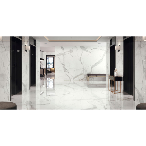Carrelage sol et mur effet marbre brillant Hotel luxe Sunset poli 120x260  cm - Réflex Boutique