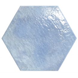 Carrelage sol hexagonal Knack Bleu ciel 28.5x33 cm