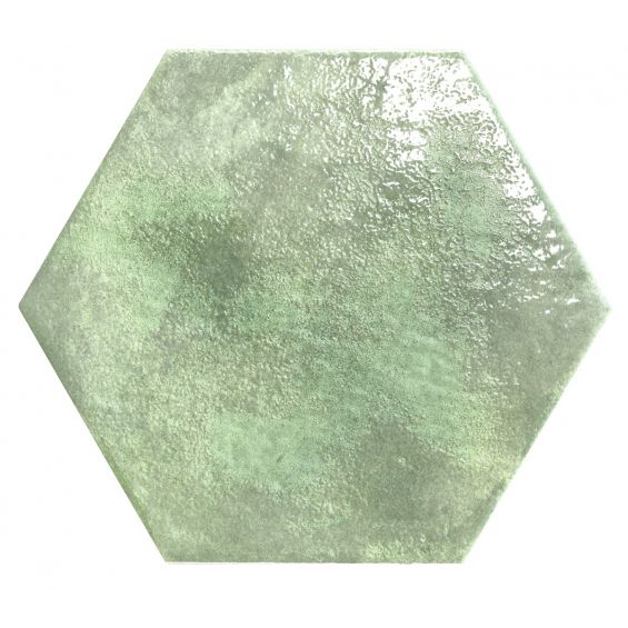 Carrelage sol hexagonal Knack Vert émeraude28.5x33 cm