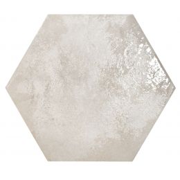 Carrelage sol hexagonal Knack Blanc nacré 28.5x33 cm