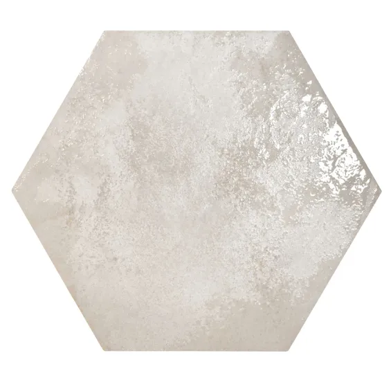  Carrelage sol hexagonal Knack Blanc nacré 28.5x33 cm - Réflex Boutique