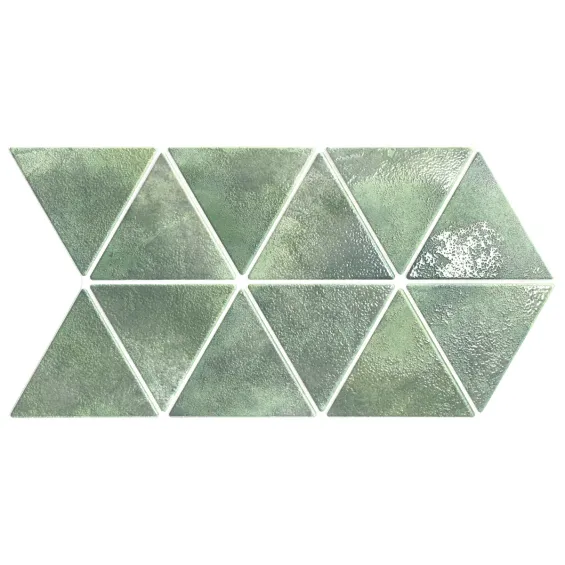 Carrelage sol et mur Utthita Triangle vert 48,5 x 28 cm - Réflex Boutique