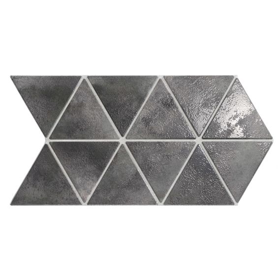 Carrelage sol et mur Utthita Triangle noir charbon 48,5 x 28 cm