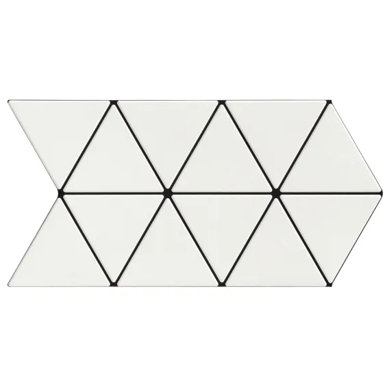 Carrelage sol et mur Utthita Triangle blanc 48,5 x 28 cm - Réflex Boutique