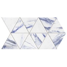 Carrelage sol et mur Utthita Triangle marbre bleu 48,5 x 28 cm