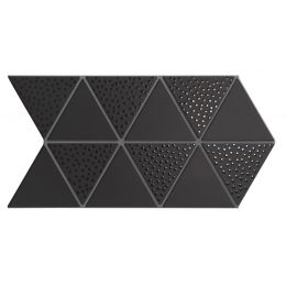 Carrelage sol et mur Utthita Triangle décor noir 48,5 x 28 cm