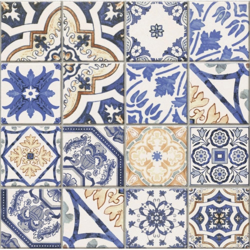Carrelage sol effet carreaux de ciment Water Azulejos 44x44 cm