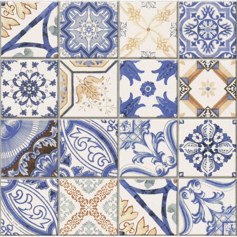 Carrelage sol effet carreaux de ciment Water Azulejos 44x44 cm