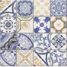  Carrelage sol effet carreaux de ciment Water Azulejos 44x44 - Réflex Boutique