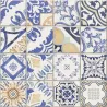  Carrelage sol effet carreaux de ciment Water Azulejos 44x44 - Réflex Boutique