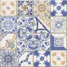  Carrelage sol effet carreaux de ciment Water Azulejos 44x44 - Réflex Boutique