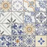 Carrelage sol effet carreaux de ciment Water Azulejos 44x44 cm