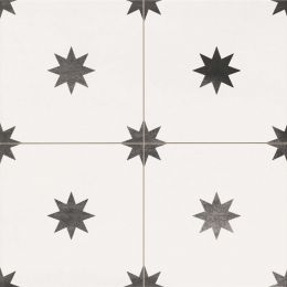 Carrelage sol effet carreaux de ciment Water Estrella blanc 44x44 cm