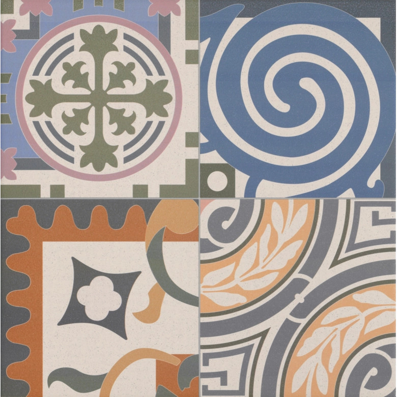 Carrelage sol effet carreaux de ciment Water Design 44x44 cm