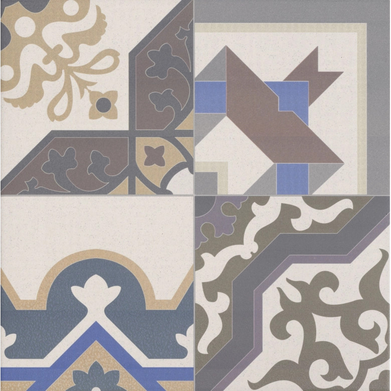 Carrelage sol effet carreaux de ciment Water Design 44x44 cm