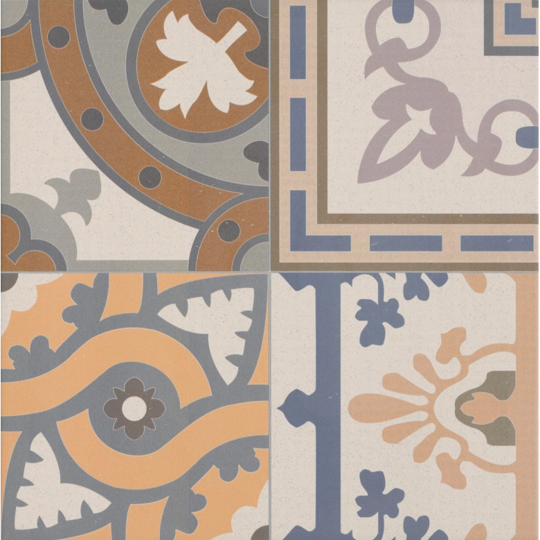 Carrelage sol effet carreaux de ciment Water Design 44x44 cm