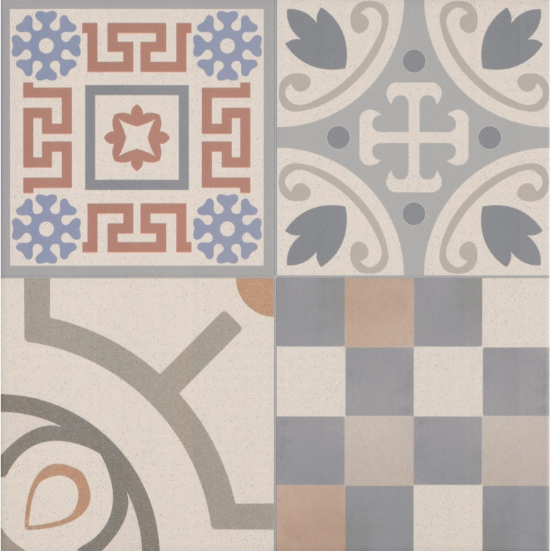 Carrelage sol effet carreaux de ciment Water Design 44x44 cm