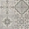 Carrelage sol effet carreaux de ciment Water déco Gris clair 44x44 cm