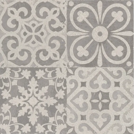  Carrelage sol effet carreaux de ciment Water déco Gris clair 44x44 - Réflex Boutique