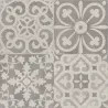 Carrelage sol effet carreaux de ciment Water déco Gris clair 44x44 cm