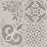 Carrelage sol effet carreaux de ciment Water déco Gris clair 44x44 cm