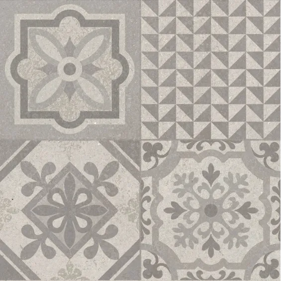  Carrelage sol effet carreaux de ciment Water déco Gris clair 44x44 - Réflex Boutique