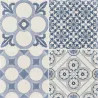 Carrelage sol effet carreaux de ciment Water Azur44x44 cm
