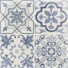 Carrelage sol effet carreaux de ciment Water Azur44x44 cm
