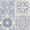 Carrelage sol effet carreaux de ciment Water Azur44x44 cm