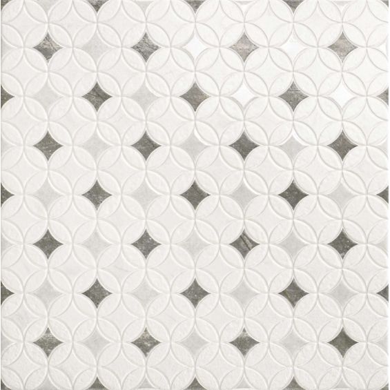 Carrelage sol effet carreaux de ciment Atelier blanc44x44 cm