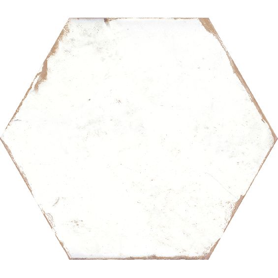 Carrelage sol hexagonal Vagabond blanc 21x25 cm