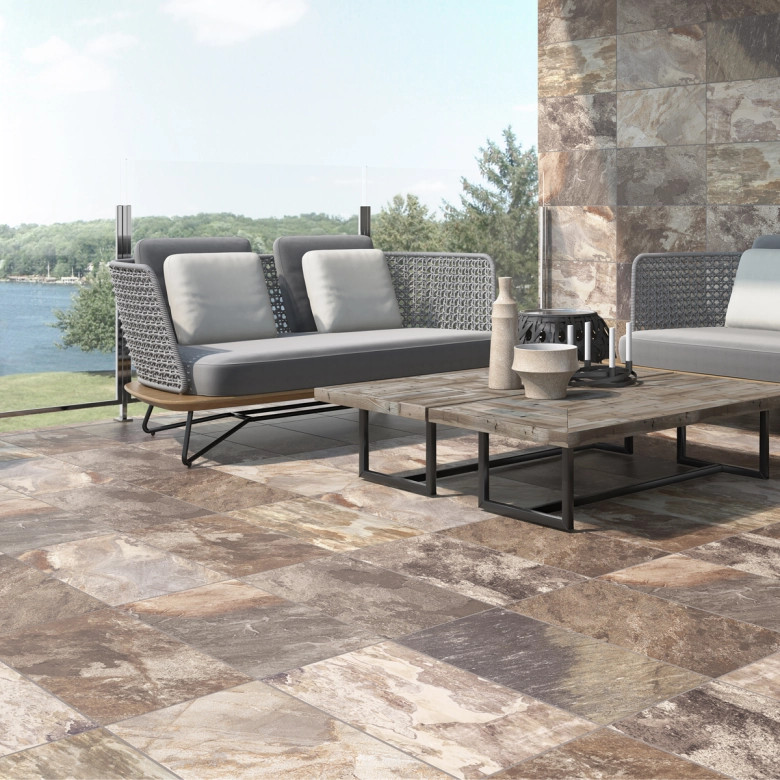 Carrelage sol extérieur Pierre de Bali Uluwatu terre R11 30,3×61,3 cm