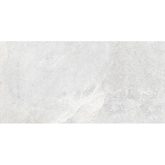 Carrelage sol effet pierre Rhone blanc 60x120 cm